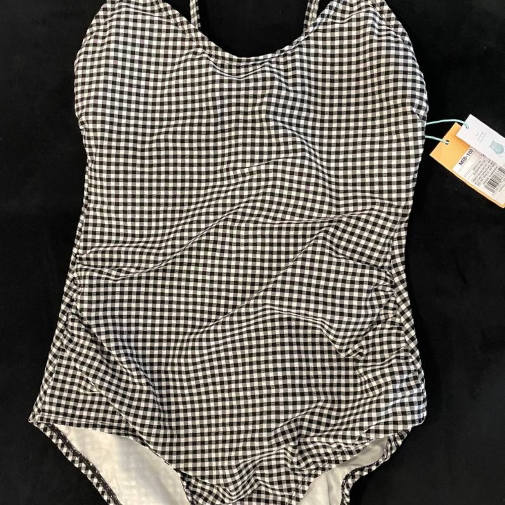 COPY - Women’s textured gingham ruched full coverage swimsuit Kona Sol